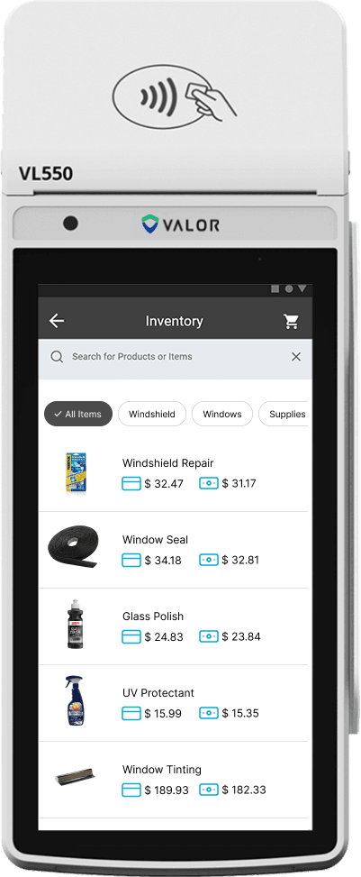 VL550 terminal inventory