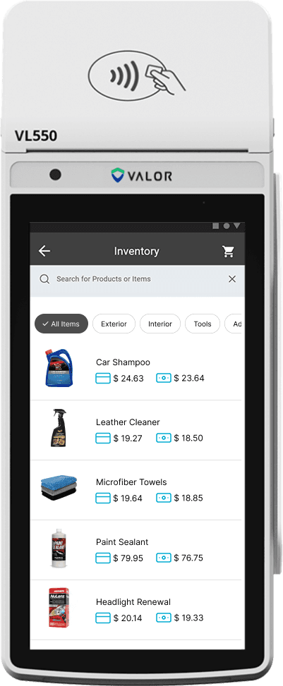 VL550 terminal inventory